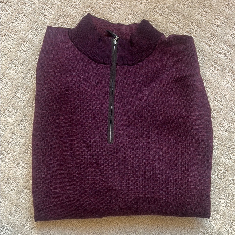 Peter Millar Half Zip Merino Wool Sweater